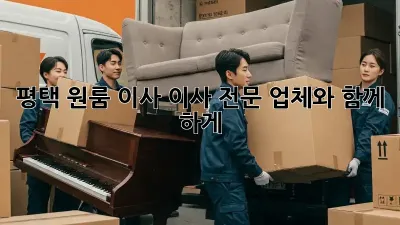 평택 원룸 이사, 이사 전문 업체와 함께 轻松하게!